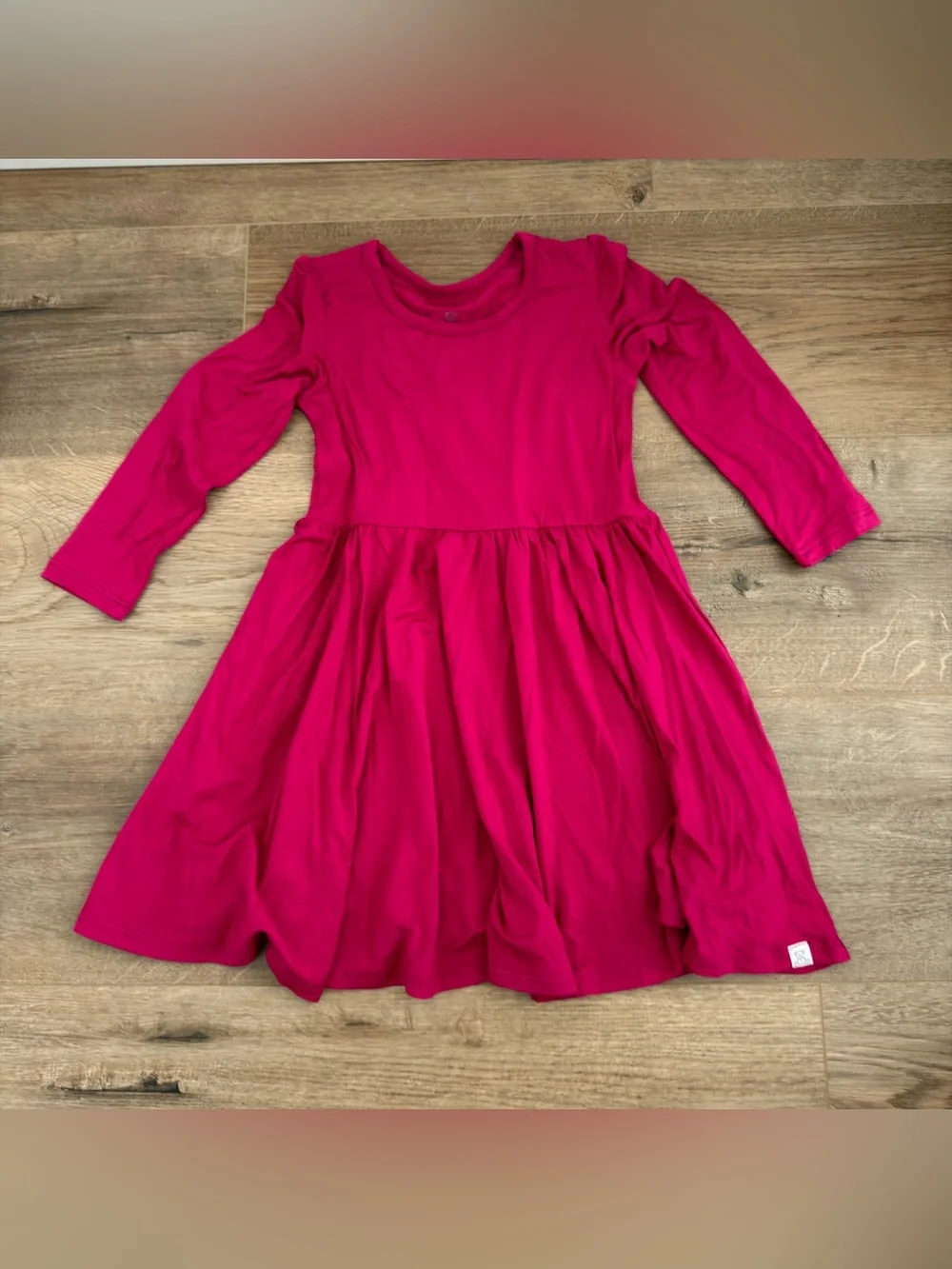 Little Snuggles Bamboo Long Sleeve Pink Magenta Twirl Dress Size 3T Toddler Girl
